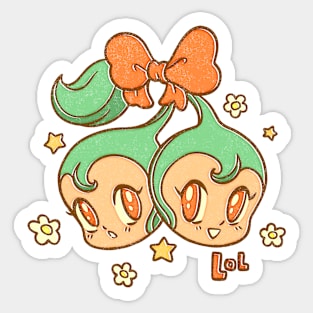 Retro Anime Style 80s Cherries Sticker